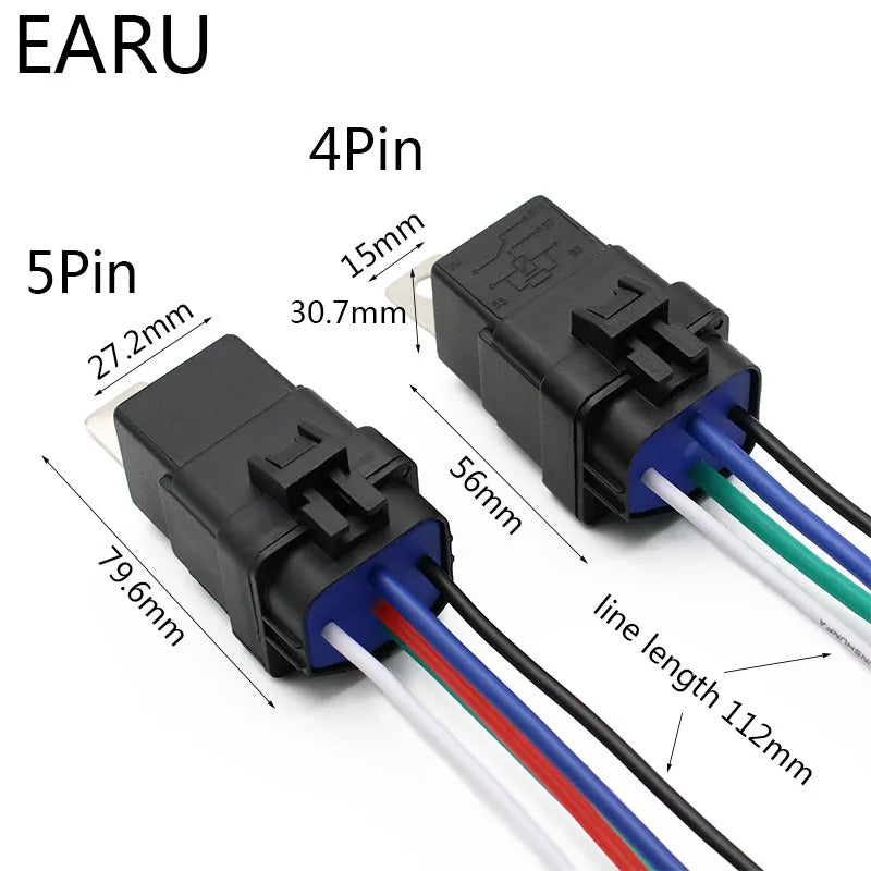 Car Auto Automobile Relay Sealed Waterproof Integrated Wired  DC12V