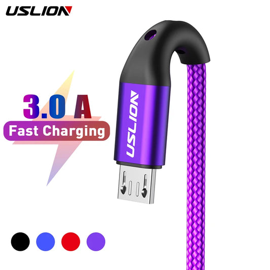 USLION 3M Micro USB Cable Fast Charging For Xiaomi Redmi Note 5 Pro
