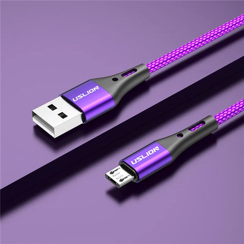 USLION 3A Micro USB Cable Fast Charging for Samsung Xiaomi Huawei