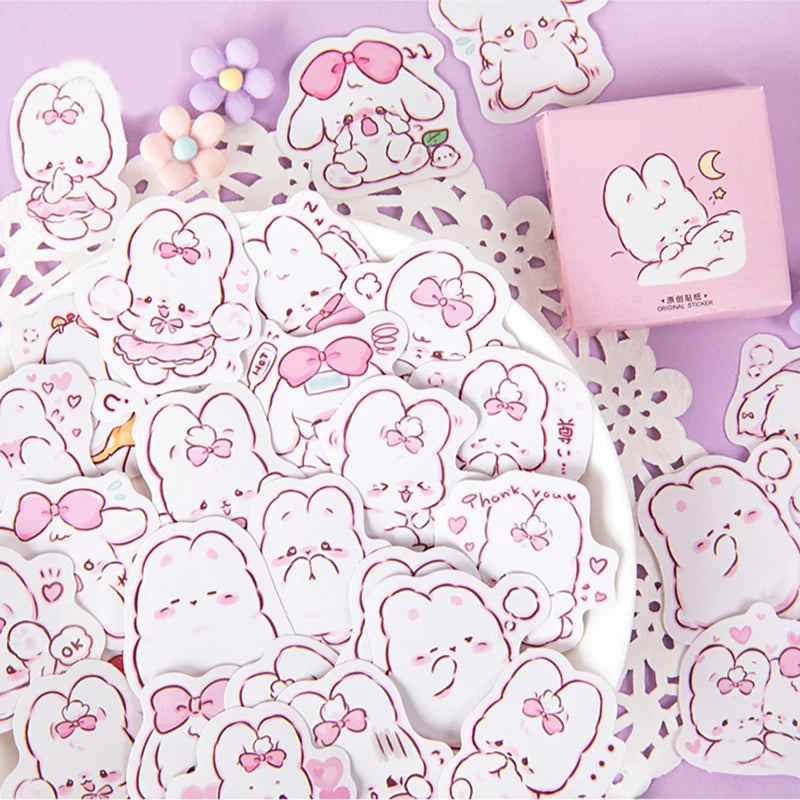 45 Pcs/pack Cute Rabbit Daily Kawaii Decoration Stickers Planner