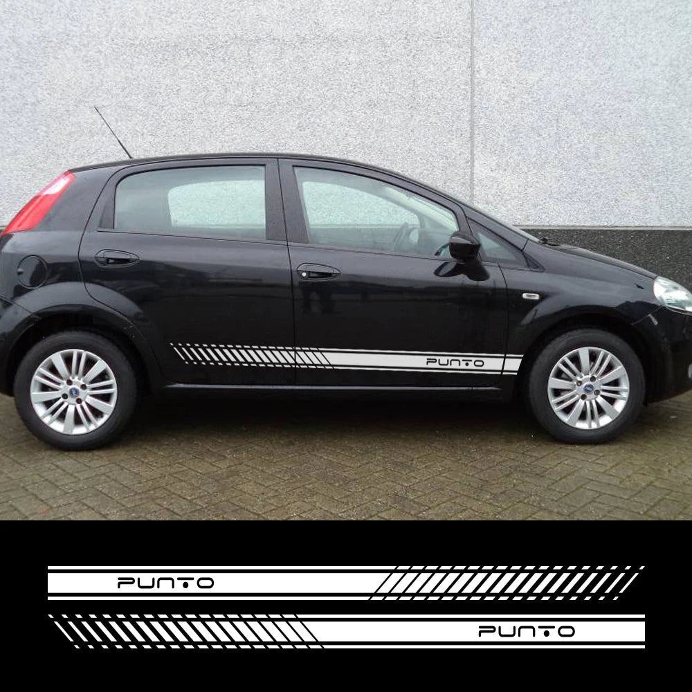 2pcs Car Long Side Stripes Stickers DIY Auto Vinyl Film Decals For