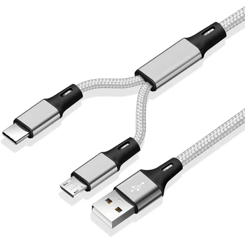 FONKEN 2In1 USB Cable Split Mobile Phone Charger Cable Micro USB Type