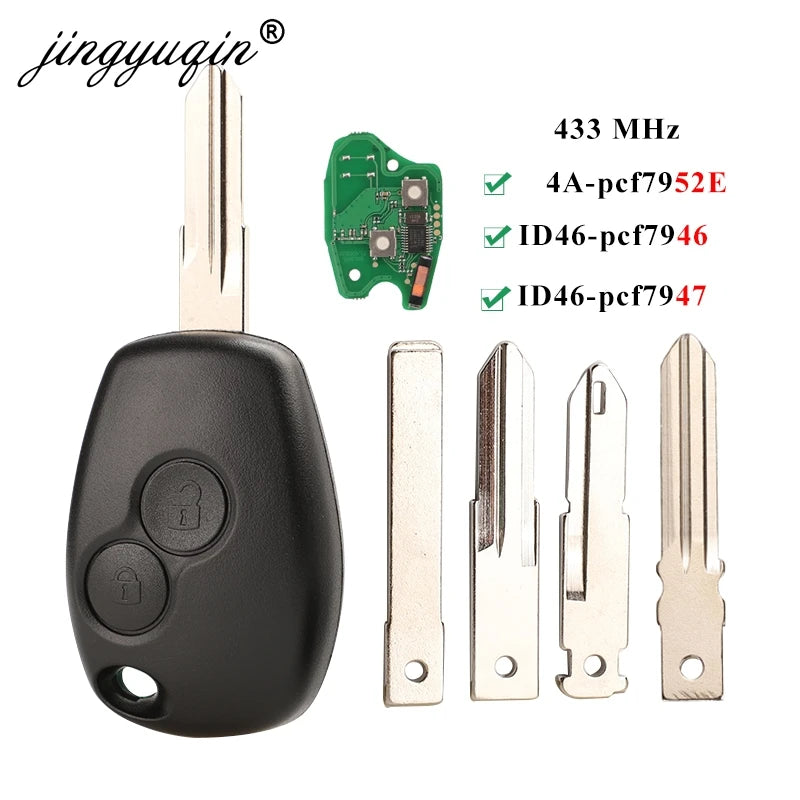 jingyuqin 2BTN Remote Key For Renault Duster Modus Clio 3 Twingo DACIA