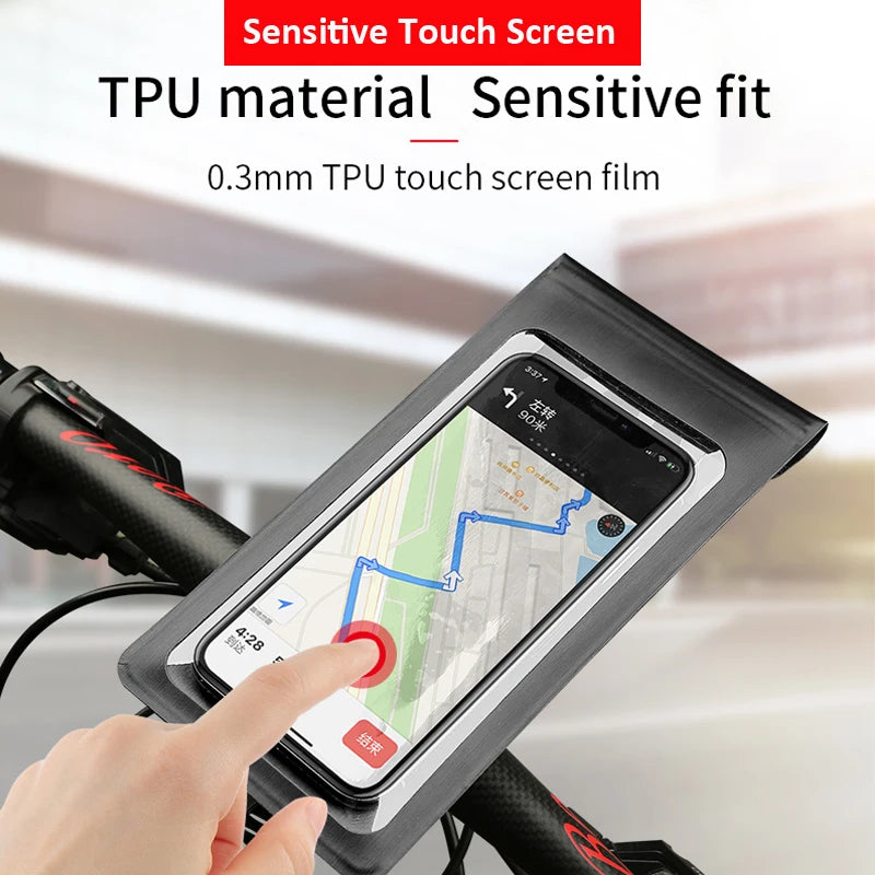 Bike Holder Waterproof Pouch Bag Bicycle Phone Case TPU Touchscreen