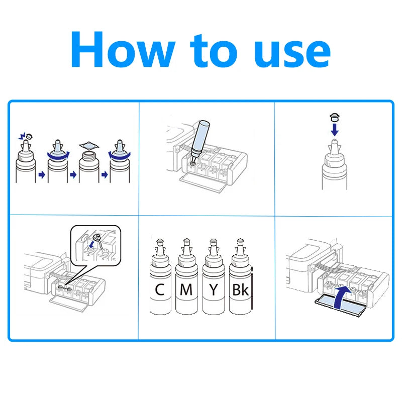 664 673 T673 Refill Dye Ink For Epson Eco Tank L805 L850 L810 L800