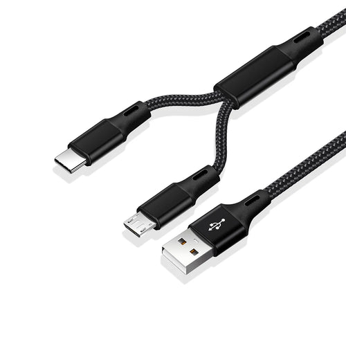 FONKEN 2In1 USB Cable Split Mobile Phone Charger Cable Micro USB Type
