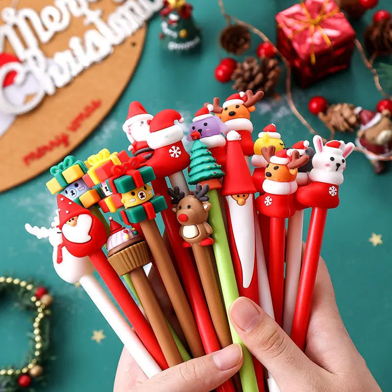 20Pcs Kawaii Christmas Gel Pen Cute Christmas Tree Reindeer Santa