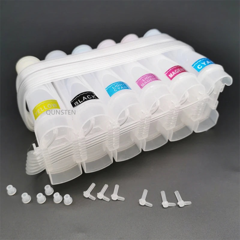 6 Color CISS Outer Ink Tank 85ml Volume Bottle DIY Refill Kit Tool For
