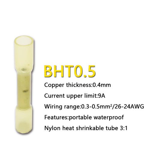 Heat Shrink Butt Wire Connectors Waterproof Insulated Automobile Wire