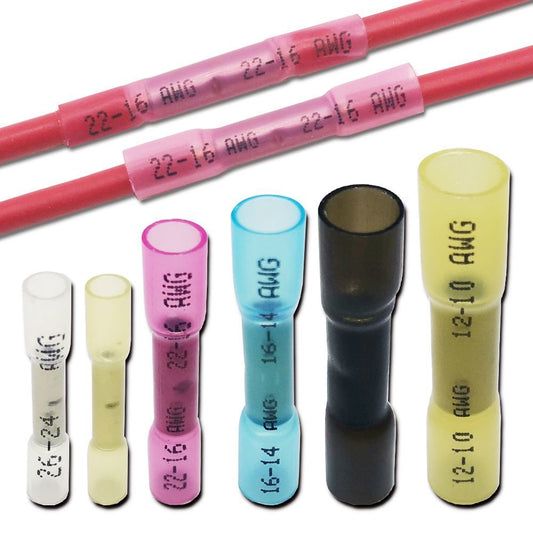 Heat Shrink Butt Wire Connectors Waterproof Insulated Automobile Wire