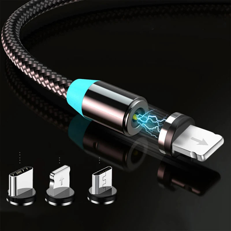 LED Magnetic USB Cable 2.4A Fast Charging Type C Cable Magnet Charger
