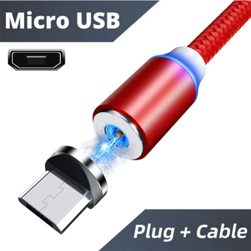 LED Magnetic USB Cable 2.4A Fast Charging Type C Cable Magnet Charger