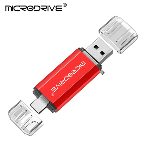 Type C USB Flash Drive OTG 2 IN 1 USB 2.0 Micro USB Pen Drive 128GB