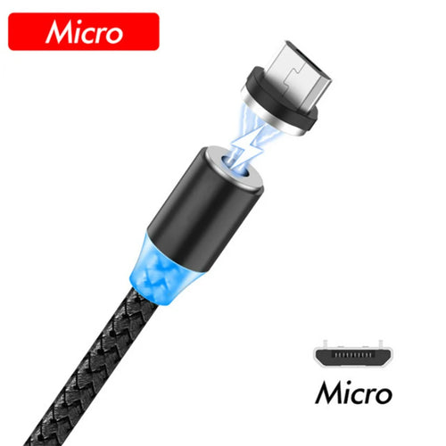 LED Magnetic USB Cable 2.4A Fast Charging Type C Cable Magnet Charger