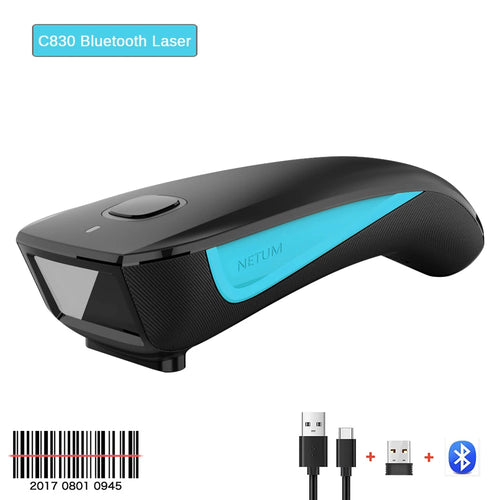 NETUM C750 Bluetooth QR 2D Barcode Scanner AND C830 Wireless Laser 1D