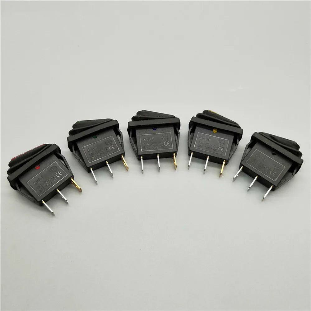 1pcs KCD3 3-pin 12V/220V LED light on / off rectangular long rocker