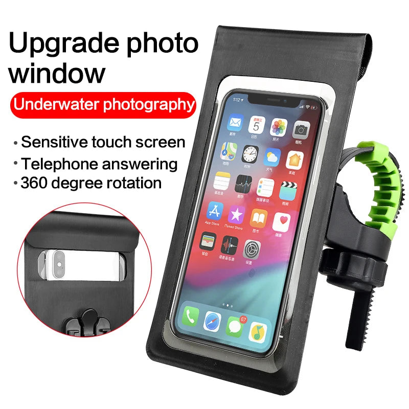 Bike Holder Waterproof Pouch Bag Bicycle Phone Case TPU Touchscreen