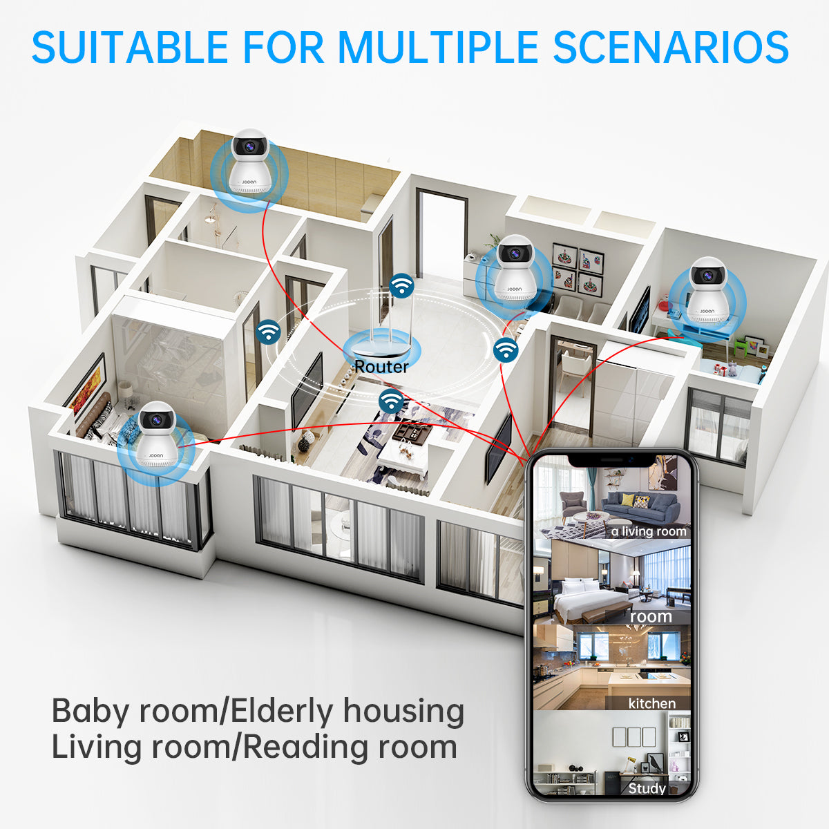 1080p Hd Wireless Smart Camera Two-way Audio Cctv Video Surveillance