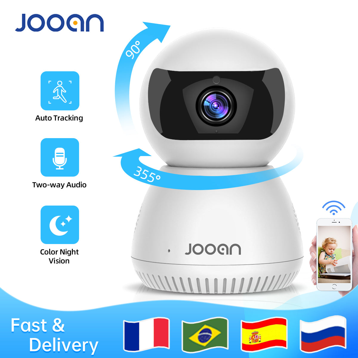 1080p Hd Wireless Smart Camera Two-way Audio Cctv Video Surveillance