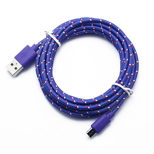 Micro Usb Cable 1m 2m 3m Nylon Braided Data Sync Usb Charger Cable For