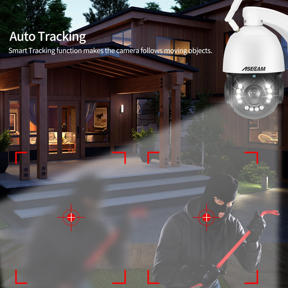 New 8mp 4k Ptz Ip Camera Wifi Audio Outdoor Tracking 30x Zoom Poe