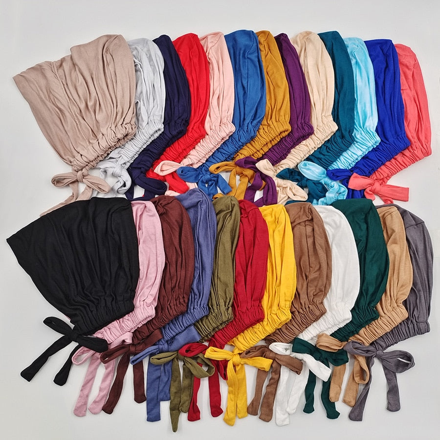 New Soft Modal Muslim Turban Hat Inner Hijab Caps Islamic Underscarf