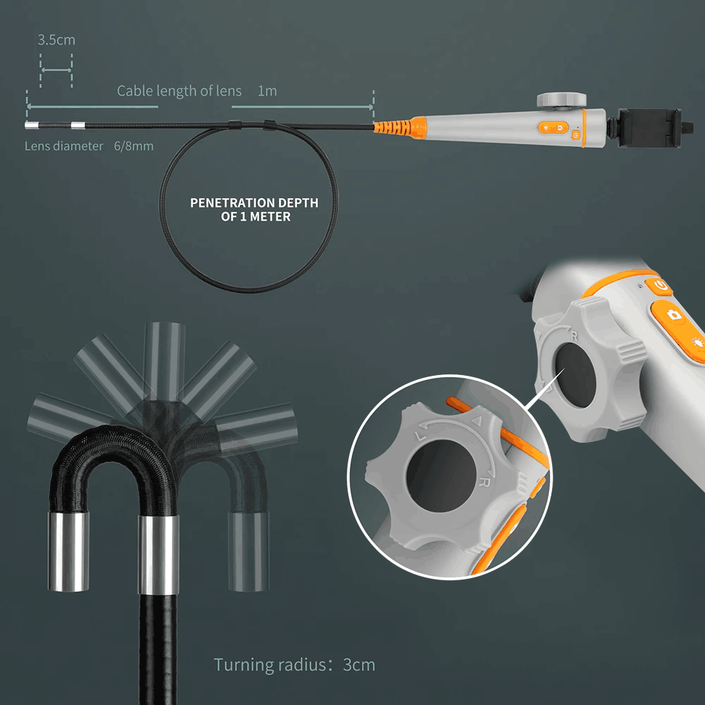 Newest 180 Degree Inspection Camera Articulating Industrial Endoscope