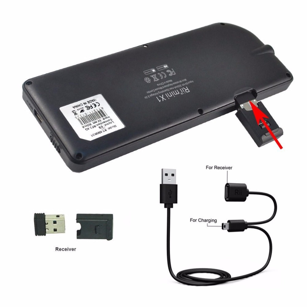 Original Rii X1 2.4ghz Mini Wireless Keyboard English/ru/es/fr