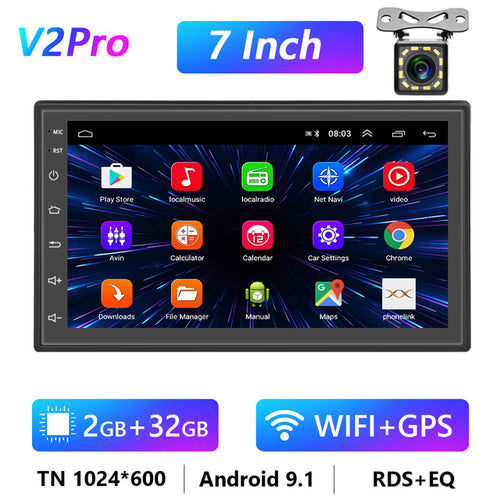 Podofo 8g 128g Car Radio Gps 2 Din Android 10.0 Auto Carplay Universal