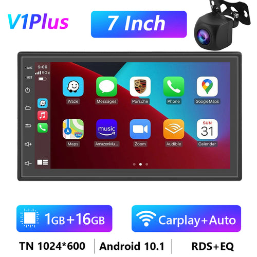 Podofo 8g 128g Car Radio Gps 2 Din Android 10.0 Auto Carplay Universal