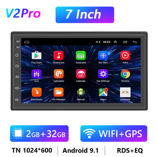 Podofo 8g 128g Car Radio Gps 2 Din Android 10.0 Auto Carplay Universal