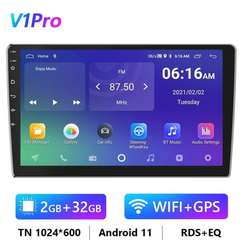 Podofo Android 11 Car Radio Autoradio 32G 2 Din 7"/9"/10" Universal