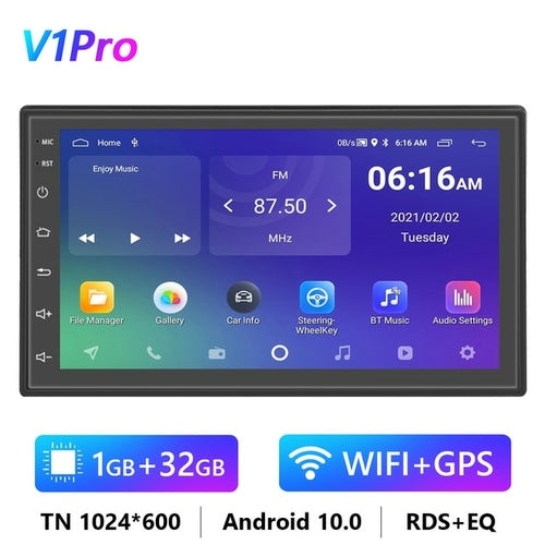 Podofo Android 11 Car Radio Autoradio 32G 2 Din 7"/9"/10" Universal