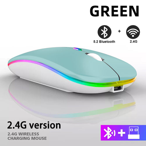 Rechargeable Bluetooth Wireless Mouse With 2.4ghz Usb Rgb 1600dpi