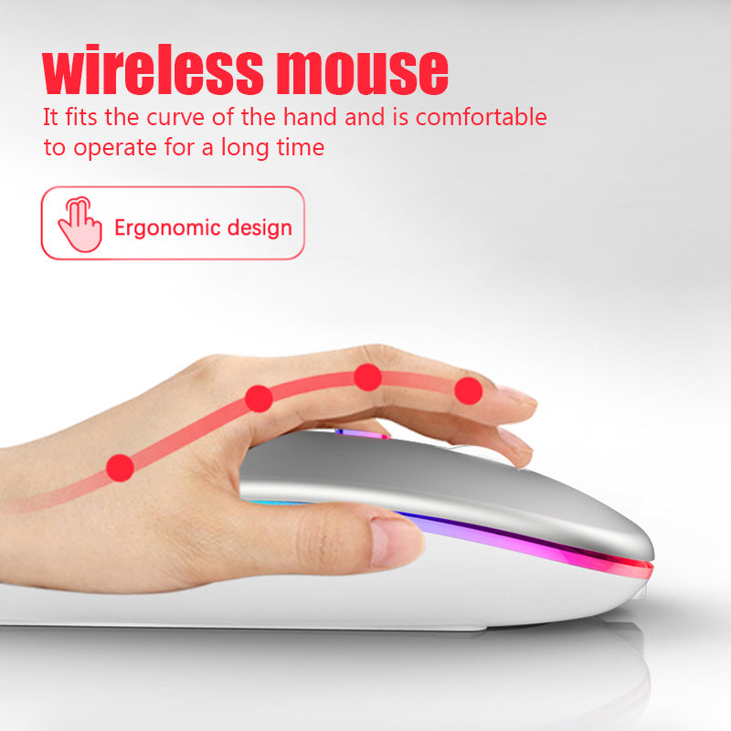 Rechargeable Bluetooth Wireless Mouse With 2.4ghz Usb Rgb 1600dpi