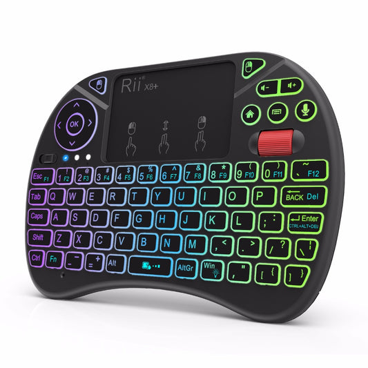 Rii X8+ 2.4ghz Mini Wireless Keyboard With Touchpad Voice Search Led