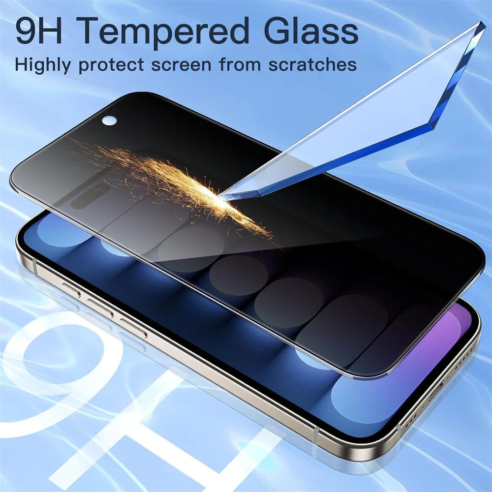 Anti-Spy Glass For iPhone 16 15 14 13 Pro Max Privacy Screen
