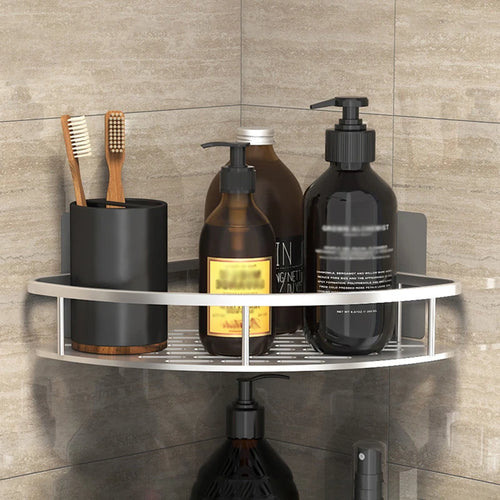 Bathroom Storage Rack No Drill Shelves Wall Mount Corner Shelf Shower
