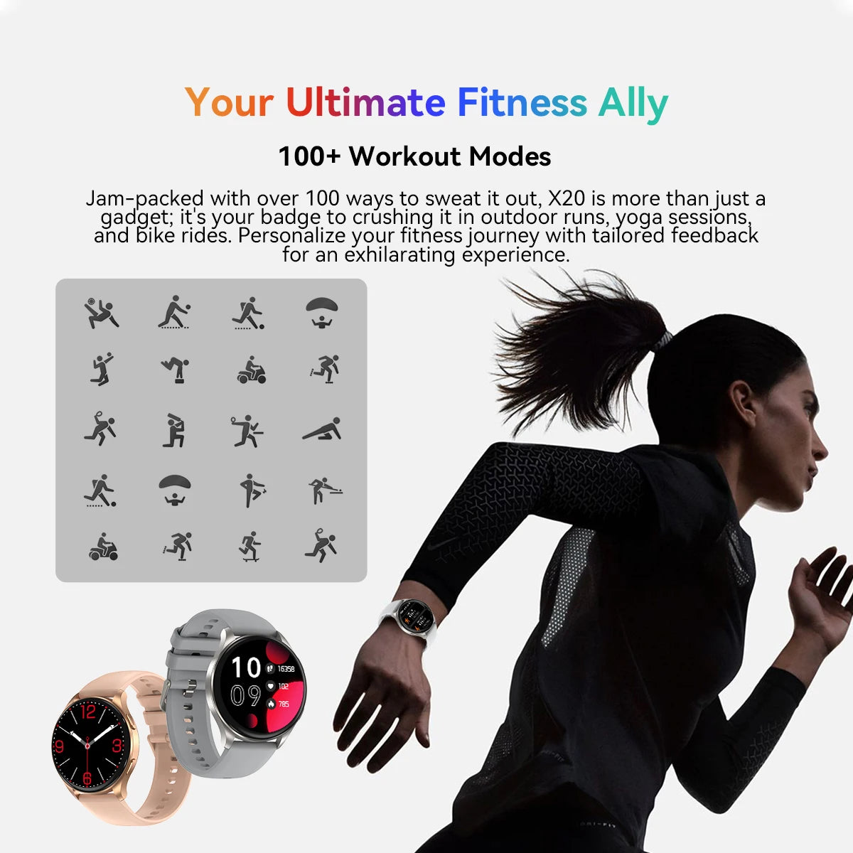 Blackview 2024 smartwatch X20 AMOLED display watch Hi Fi Bluetooth