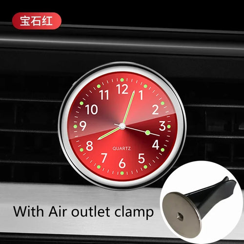 Car Clock Luminous Auto Ornament Mini Automobiles Internal Stick-On