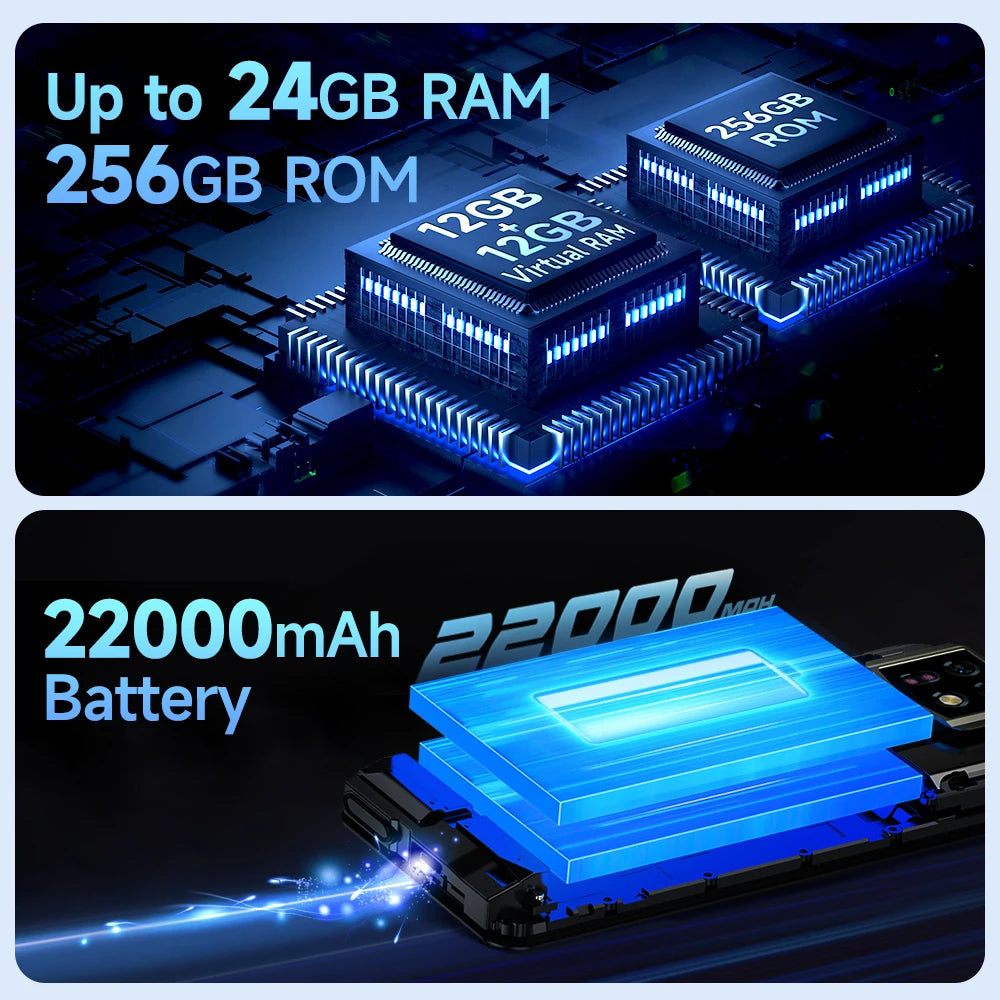 Ulefone Armor 24 Rugged Phone 22000mAh Up to 24GB+ 256GB 6.78"120Hz