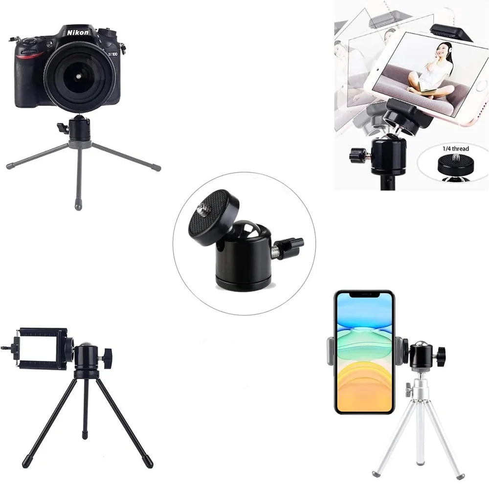 Hot Shoe 1/4 Screw Hole Tripod Mount Camera Head Adapter Ball Head