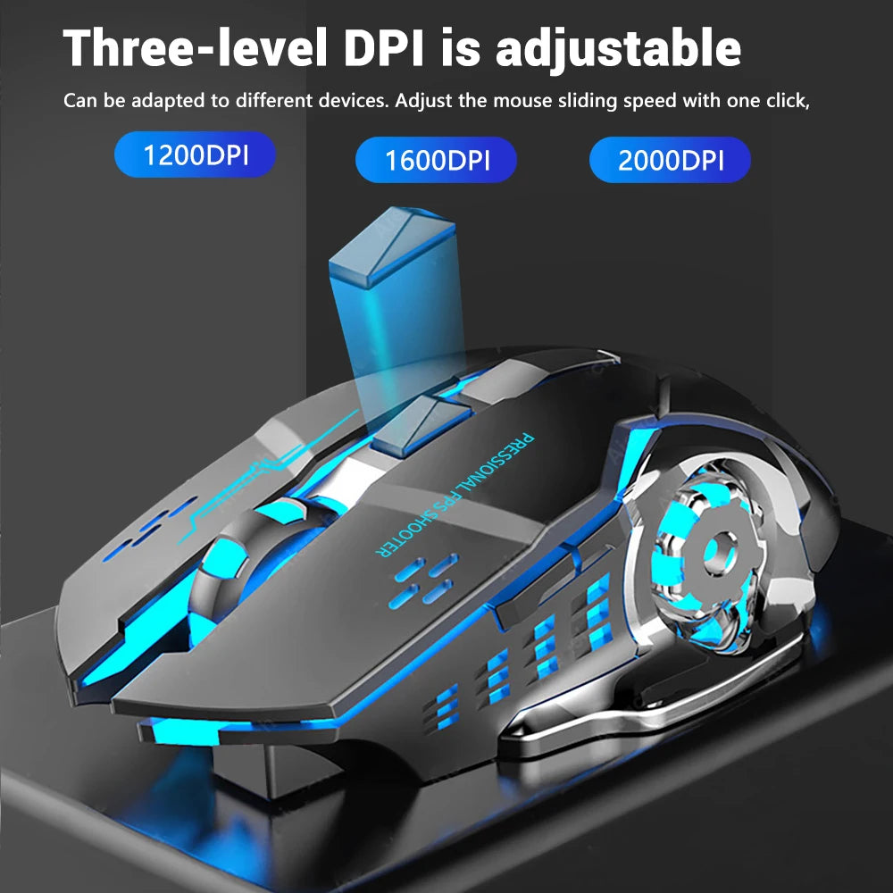 Rechargeable Wireless Mouse Gaming Computer Silent Bluetooth Mouse USB