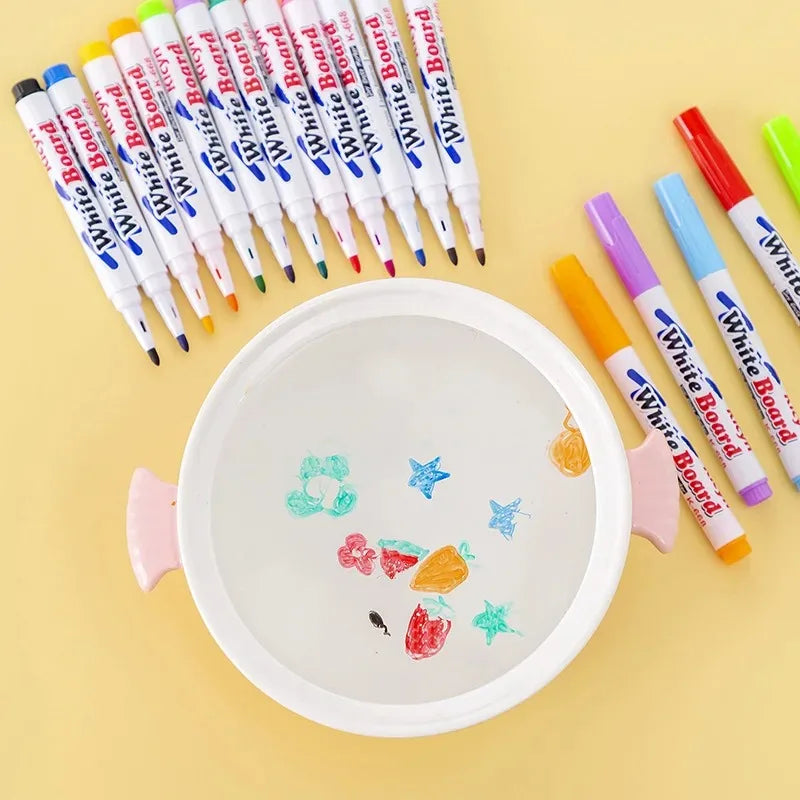 8/12 Colors Magical Water Floating Student Painting Brush Whiteboard