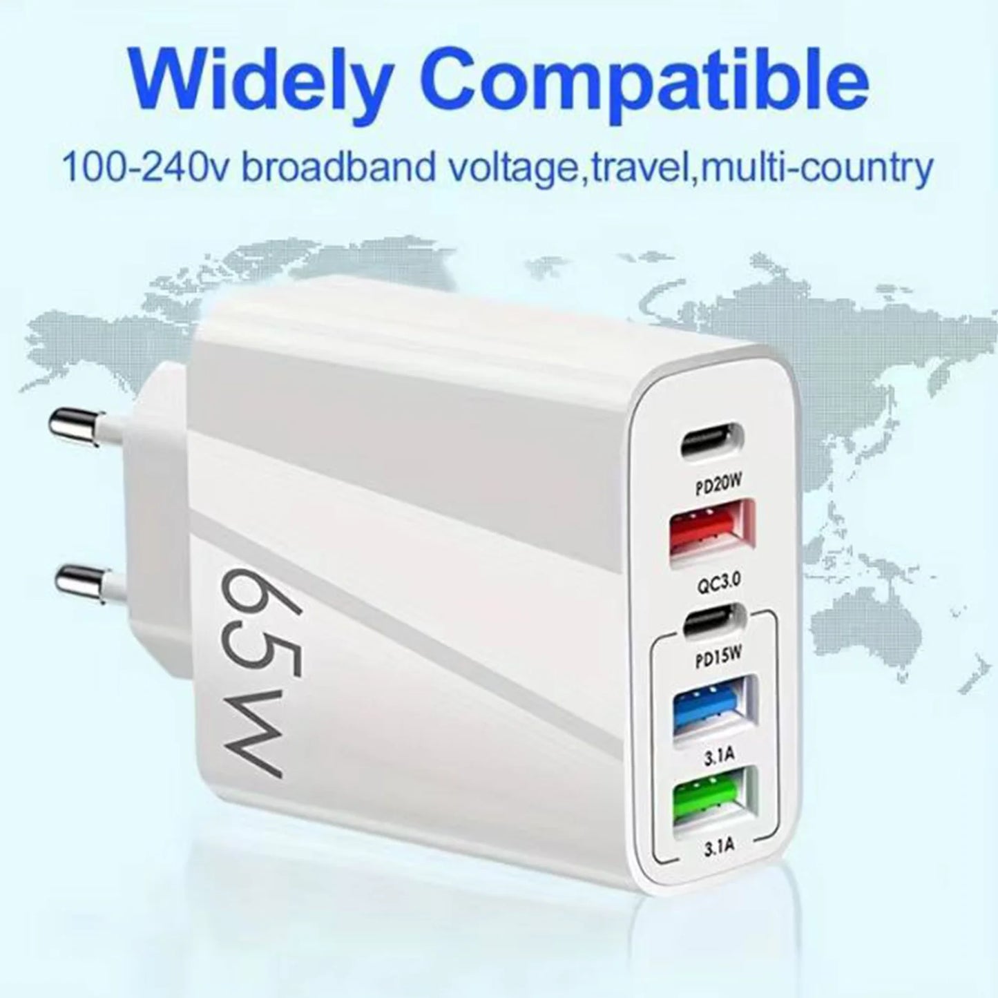 5 port  EU Standard USB  for All Phone Travel Portable Mobile Plug