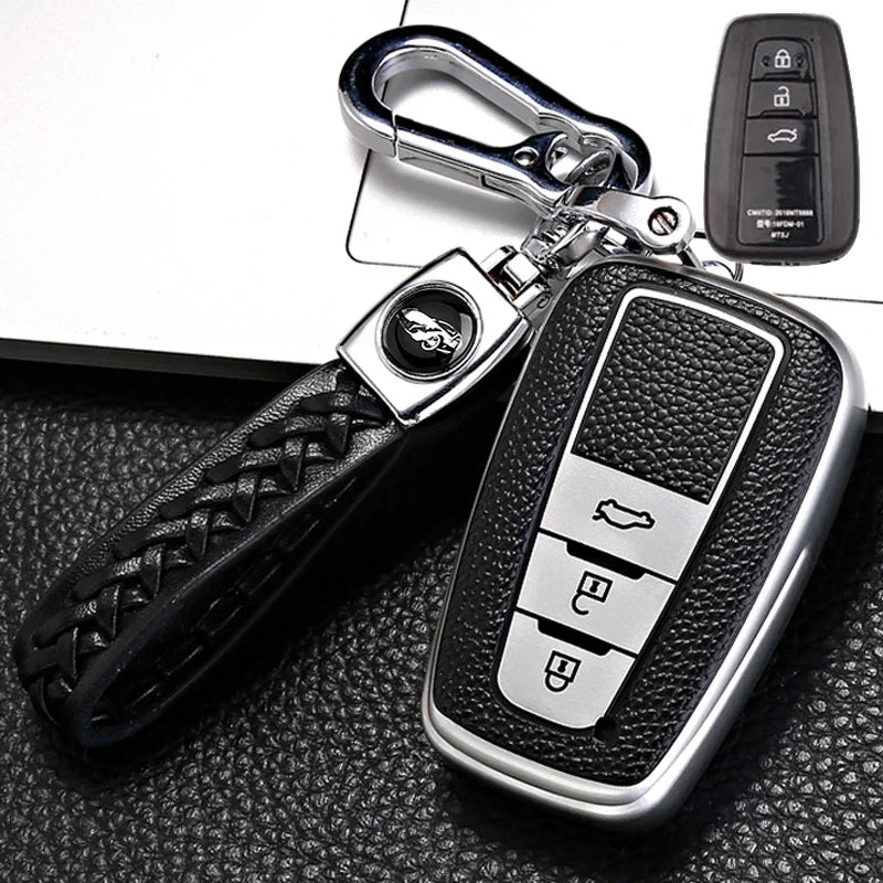 Leather Style Car Remote Key Case Cover Fob For Toyota Prius Camry