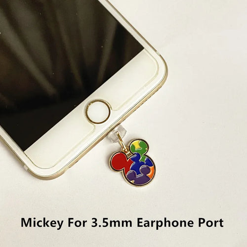 MINISO Minnie Mickey Metal Phone Anti-Dust Plug For iPhone Samsung
