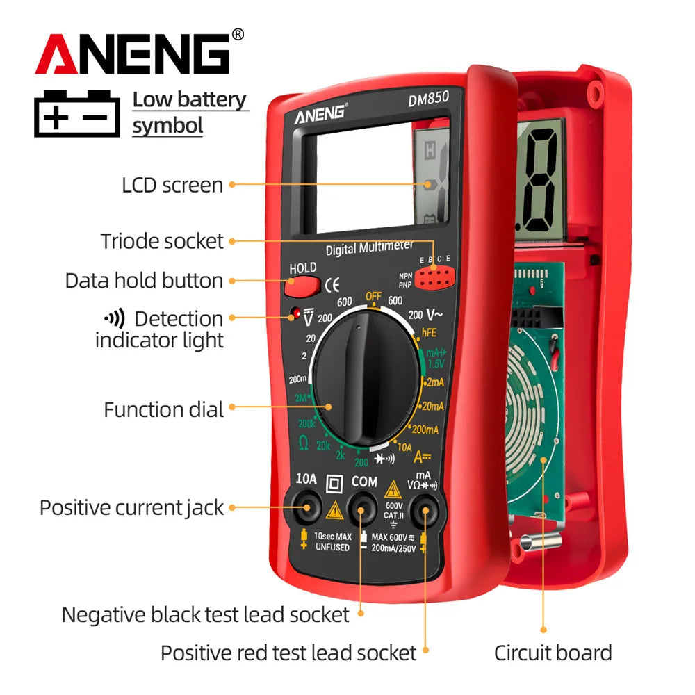 ANENG DM850 Digital Multimeter 1999 Counts Eletric Professional