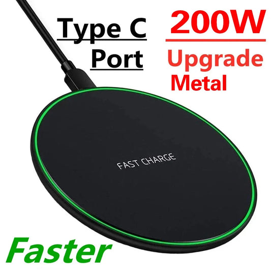 200W Wireless Charger Pad For iPhone 14 13 12 15 11Pro XS Max