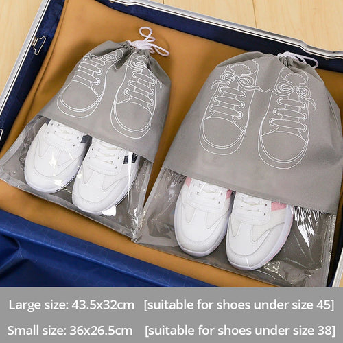 5pcs/set Shoe Storage Bag With Thickened Non-woven Fabric Strap Mouth
